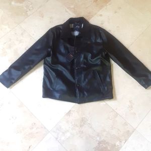 Emporio & Co. Leather Car Coat, Detachable Collar, Flannel/Quilted Lining, NWT